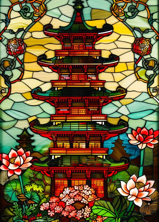 Plakát Lotus Pagoda Glow