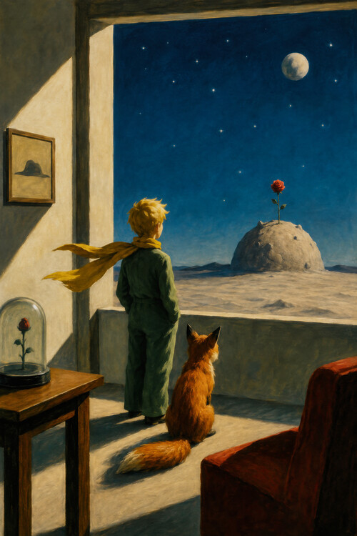 Canvas Print The Little Prince by Antoine de Saint-Exupery Edward Hopper