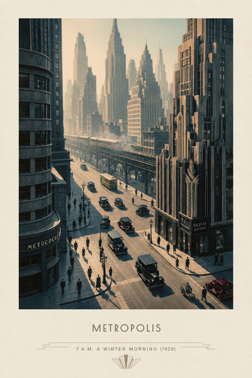 Plakát Metropolis A Winter Morning inspired by László Moholy-Nagy
