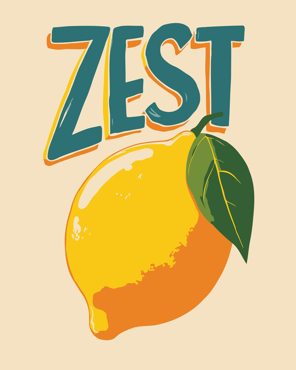 Poster Retro Zest Lemon