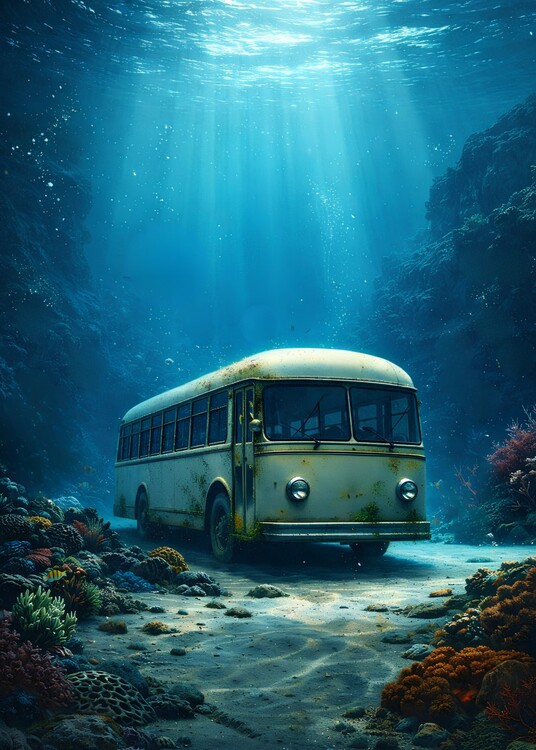 Plakát Beach Underwater Bus