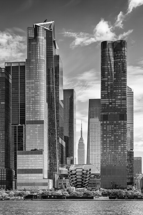 Poster NYC Hudson Yards and Empire State Building - Monochrome