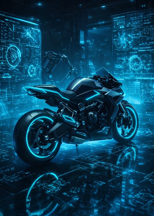 Plakát Superbike futuristic Neon