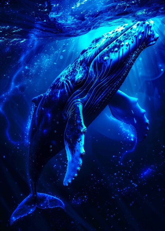 Poster Celestial Whale Deep Ocean Fantasy Marine Poster