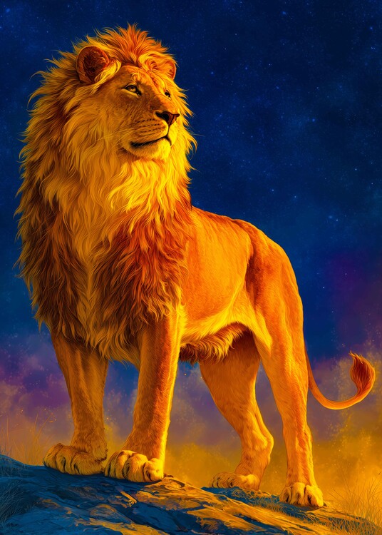 Poster Golden Lion Majestic King of the Wild Wildlife Poster
