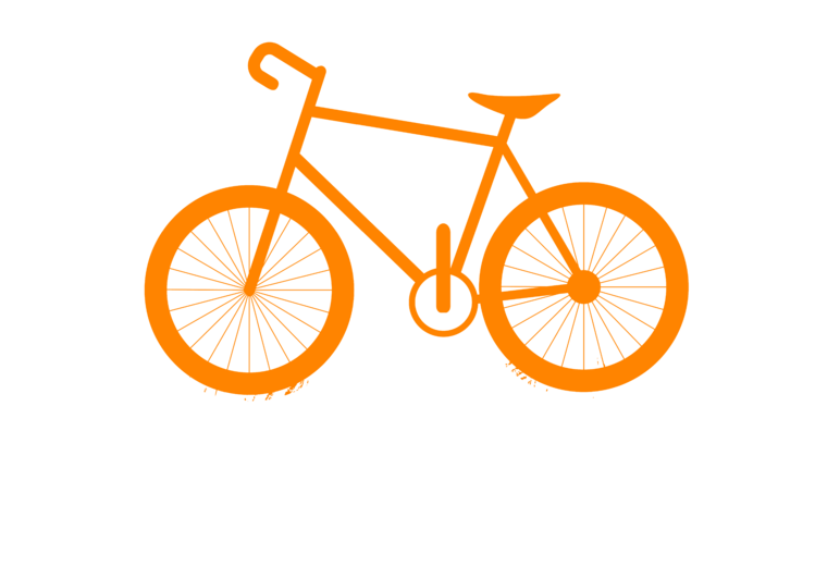Majica Cycling - Orange Bicycle Vibes