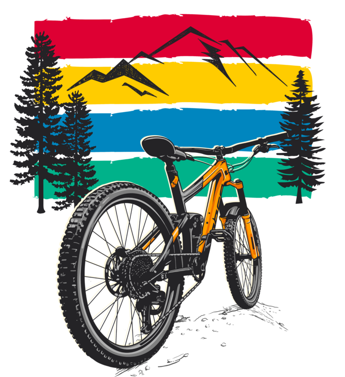 Majica Cycling - Vintage Mountain Bike