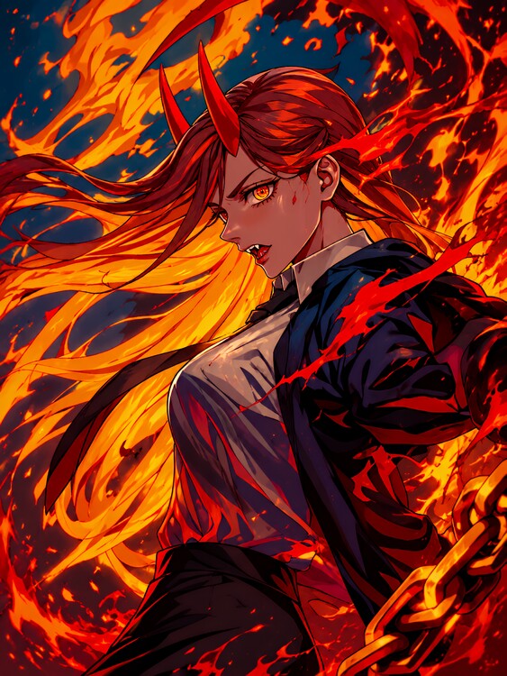 Плакат Power Inferno of Blood and Fury Chainsaw Man