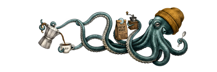 Tričko Octopus Coffee Lover