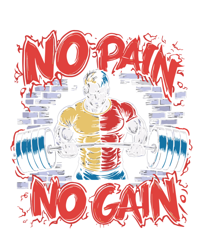 Camiseta Gym - No Pain No Gain Bodybuilder