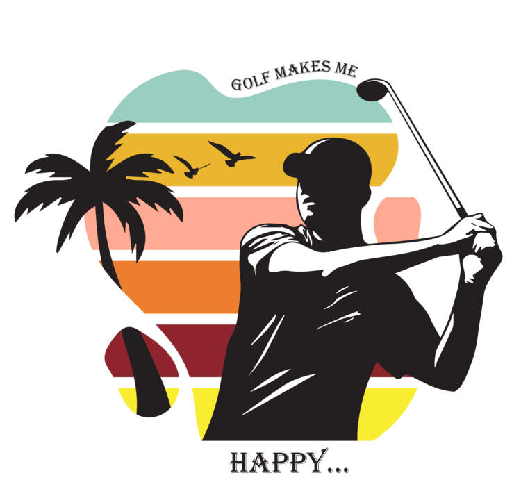 T-shirt Golf - Sunset Fairway Swing