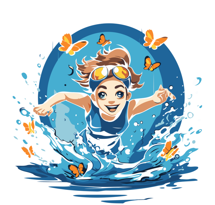 T-skjorte Swimming - Happy Little Swimmer