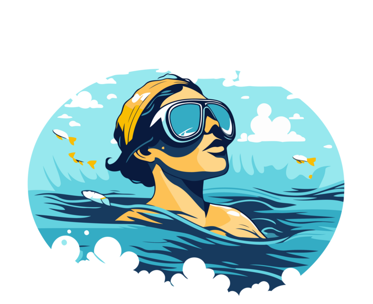 T-skjorte Swimming - Ocean Swim Girl