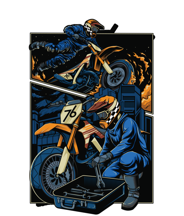 T-skjorte Dirt Bike Racing