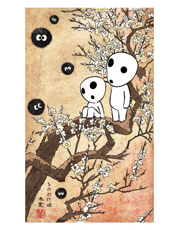 Plakat Tree spirits meet the soot sprites