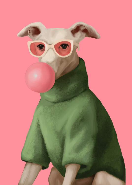 Poster Cool Bubblegum Whippet