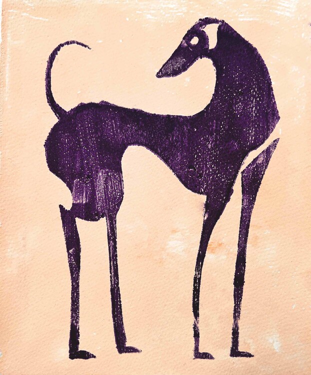 Poster Ancient Purple Dog