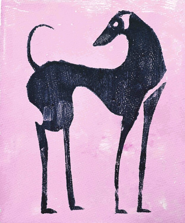 Poster Abstract Pink Greyhound