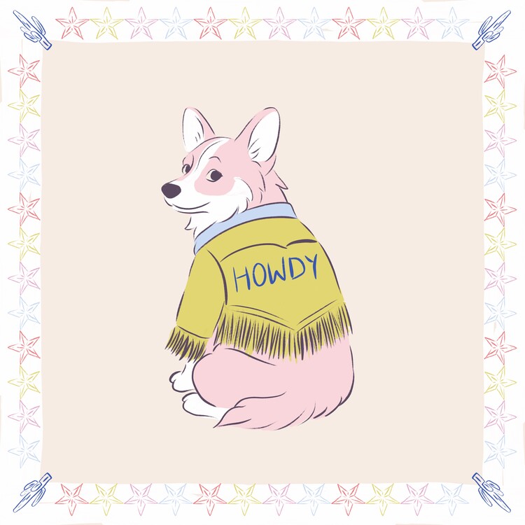 Poster Cute Howdy Corgi