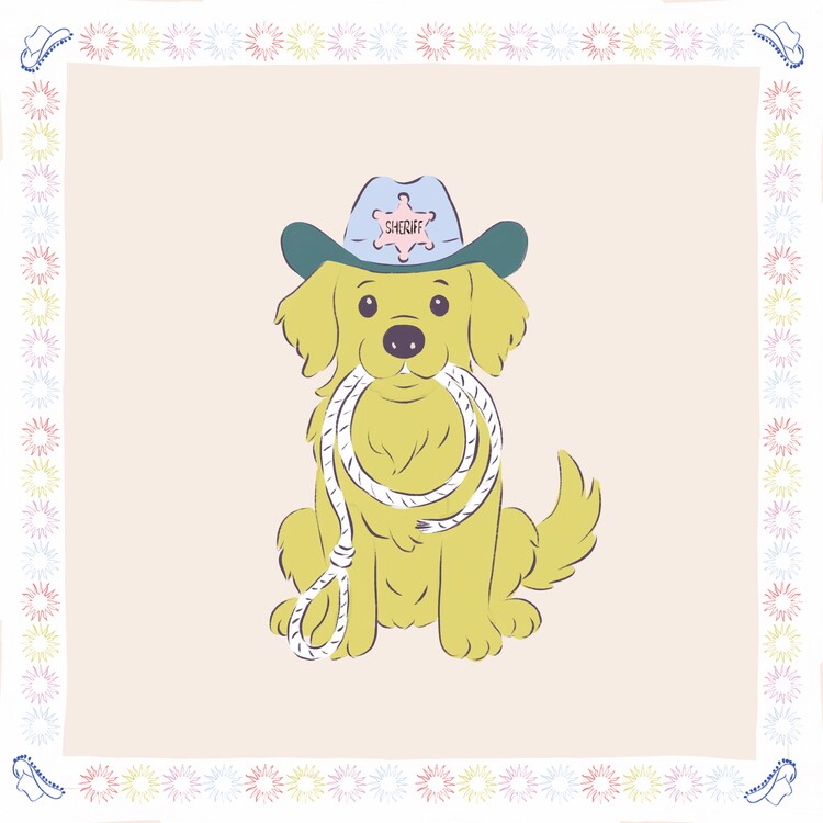Poster Cute Cowboy Dog