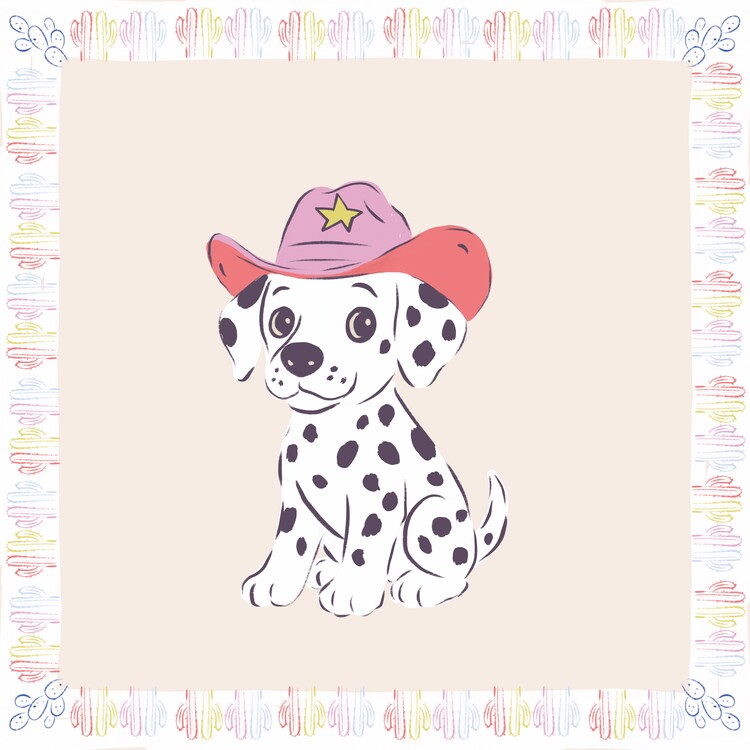 Poster Dalmatian Cowboy Puppy