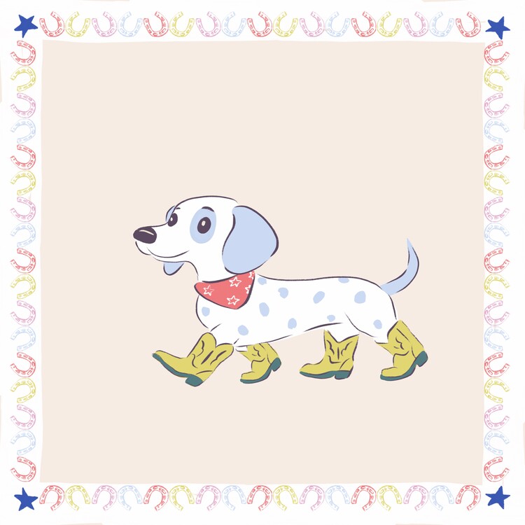 Poster Cowboy Dog In Boots