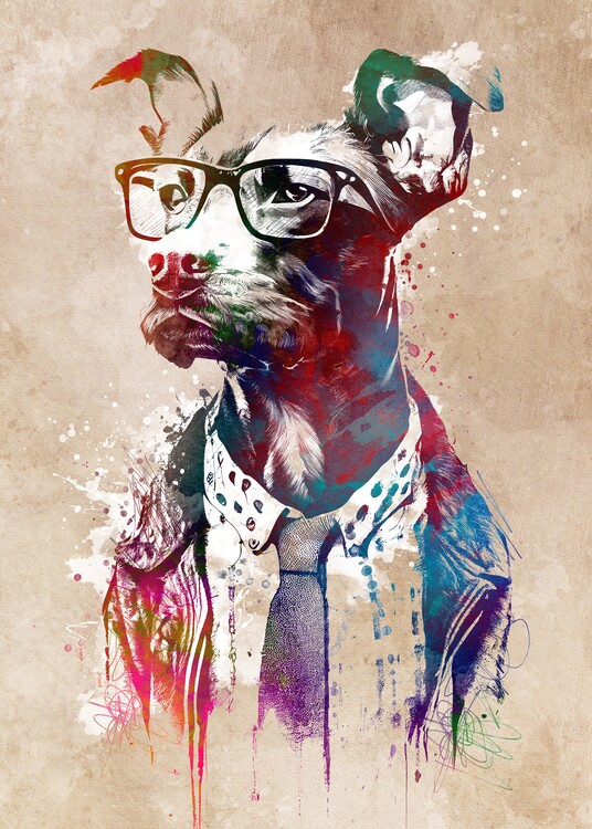 Poster Colorful Dapper Dog