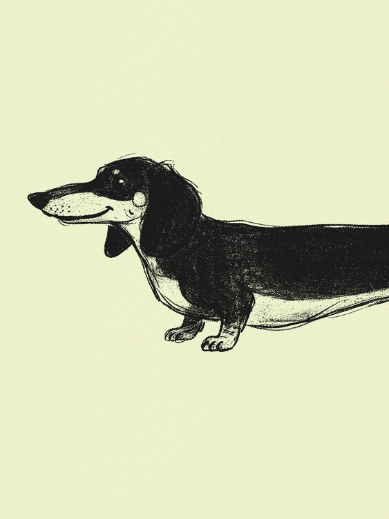 Poster Happy Long Dachshund