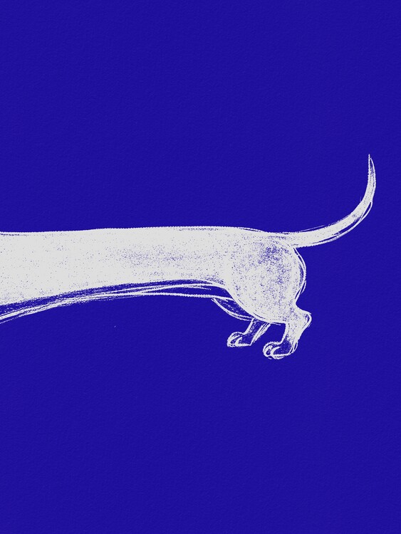 Poster Minimalist Blue Dachshund