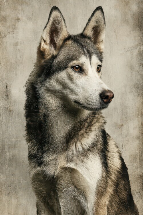 Poster Majestic Husky Portrait