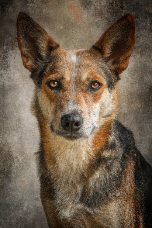Poster Attentive Dog Portrait