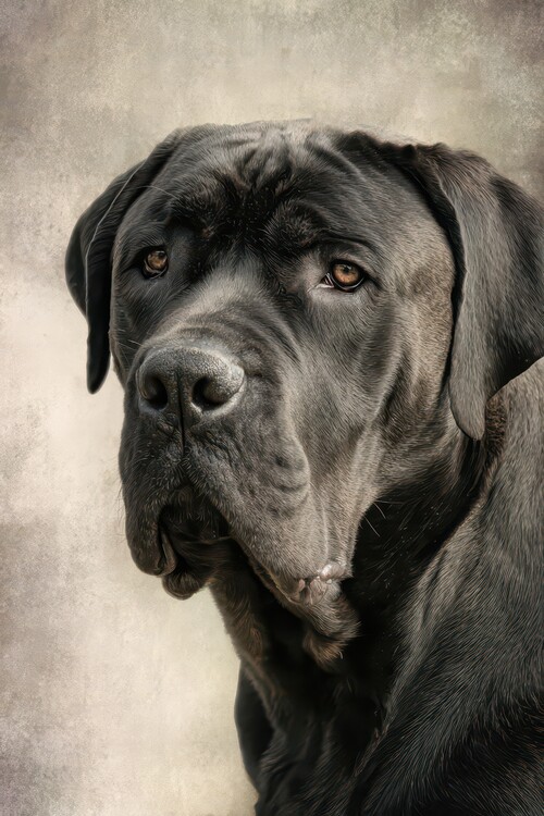 Plakát Noble Dark Dog Portrait