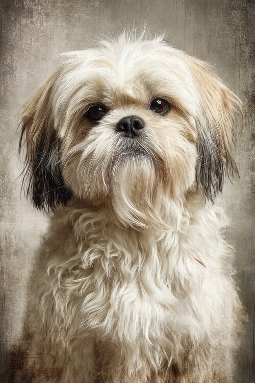 Poster Fluffy Shih Tzu Portrait