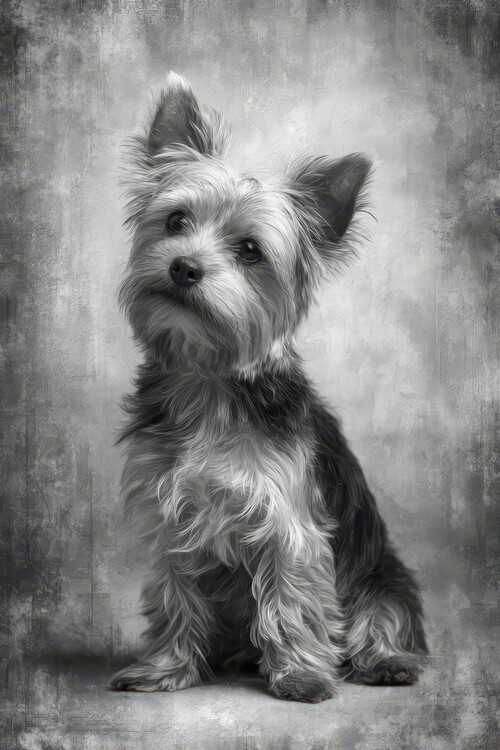 Poster Curious Yorkie Puppy