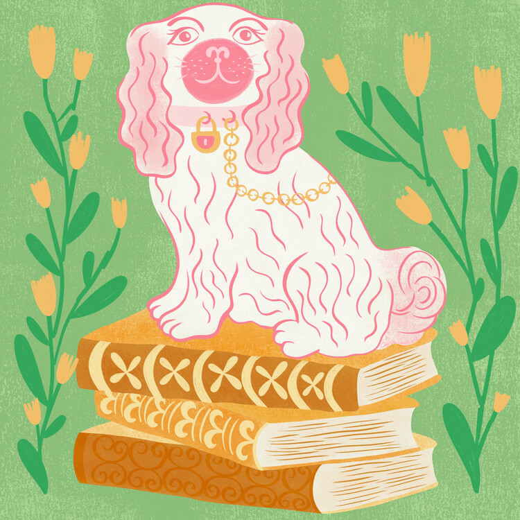 Poster Pink Staffordshire Dog
