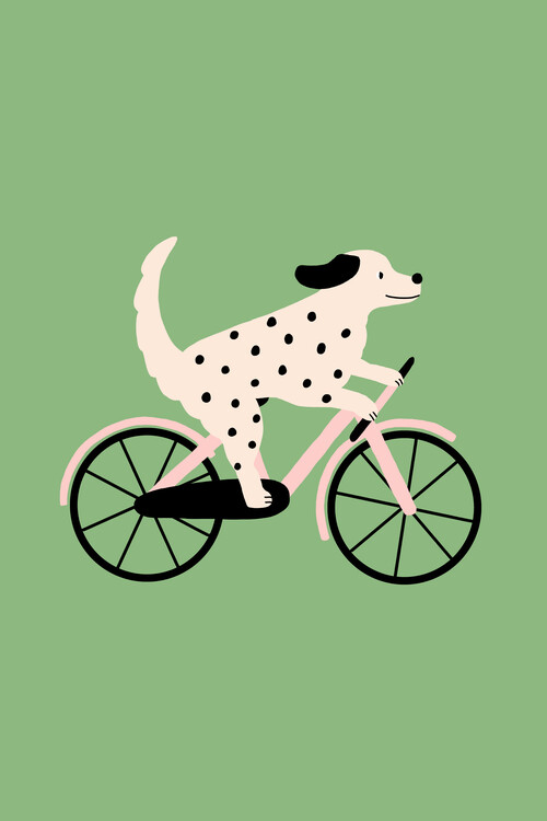 Poster Dalmatian On A Bike