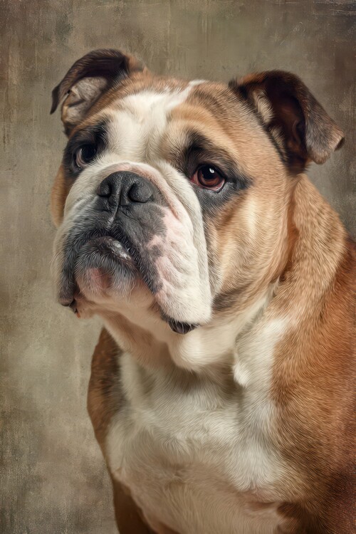 Poster Pensive Bulldog Portrait
