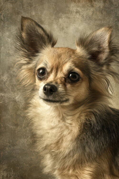 Poster Long Haired Chihuahua Portrait