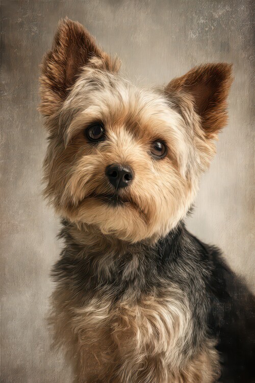 Poster Curious Yorkie Portrait