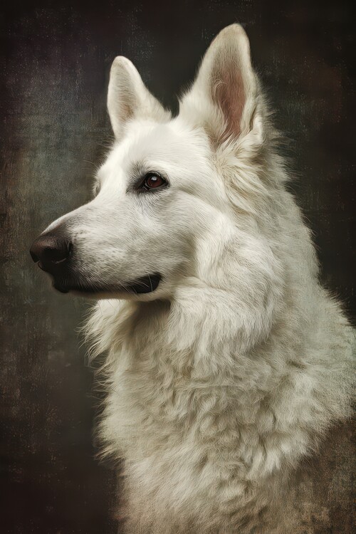 Poster Elegant White Shepherd