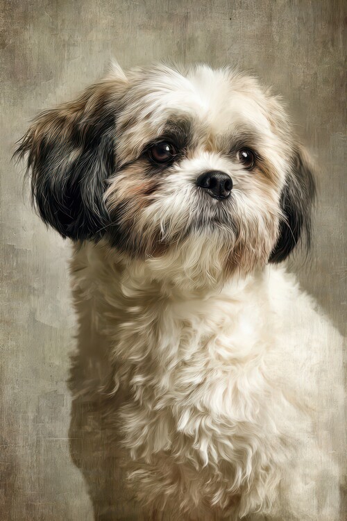 Poster Vintage Shih Tzu Portrait