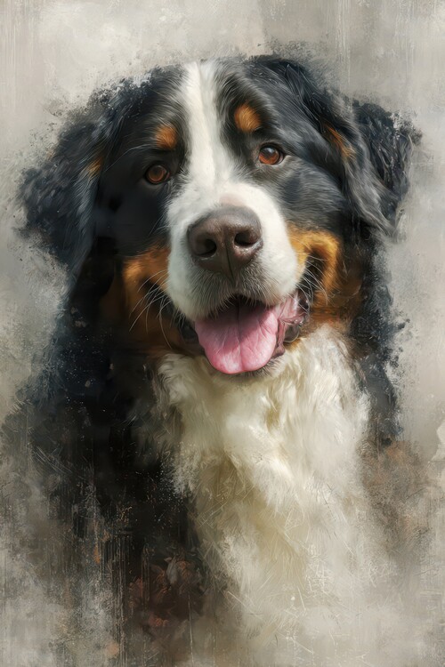 Poster Happy Watercolor Bernese