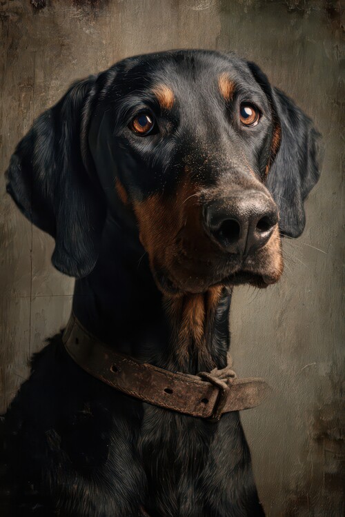 Poster Soulful Black Dog Portrait