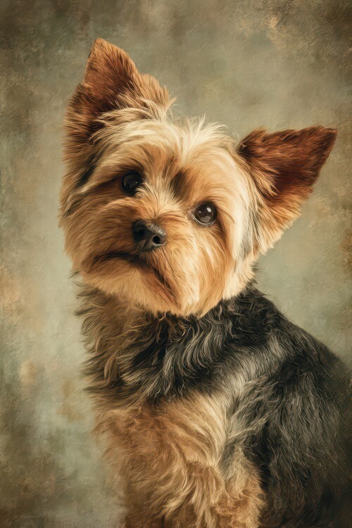 Poster Charming Yorkie Portrait