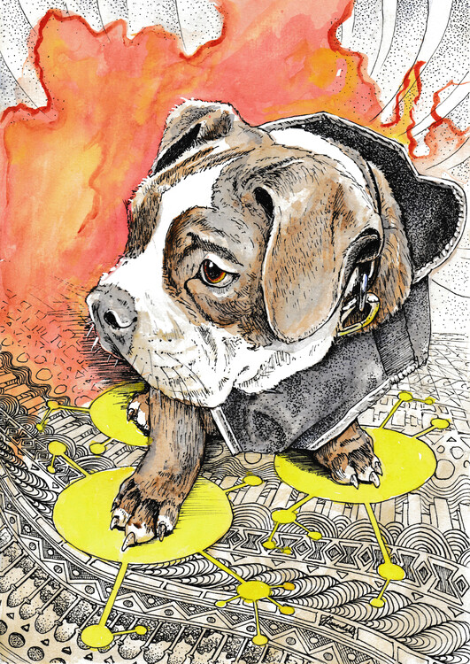 Poster Puppy's Fiery Journey