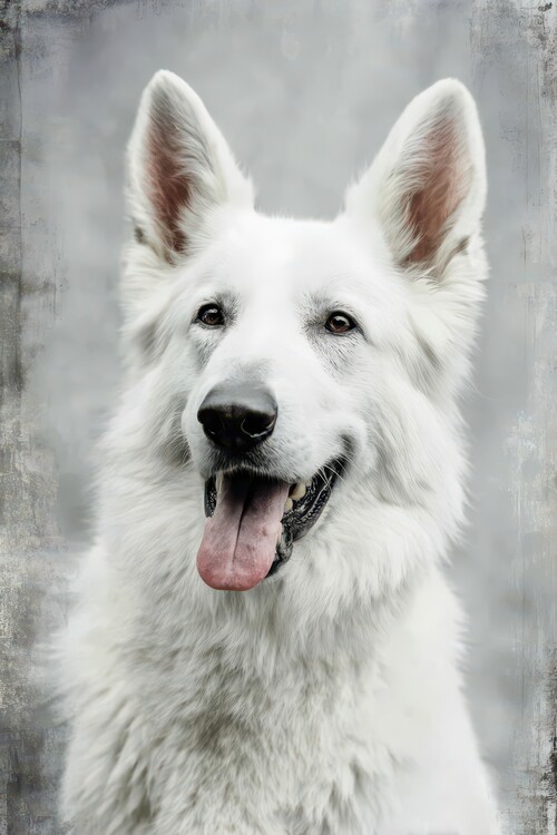 Poster Happy White Shepherd