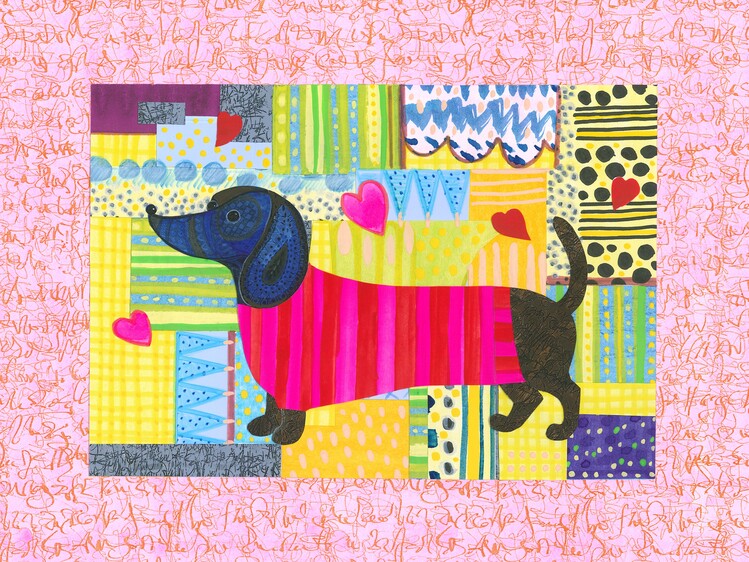 Poster Colorful Dachshund Sweater