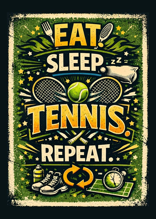 Plakát Eat Sleep Tennis Repeat