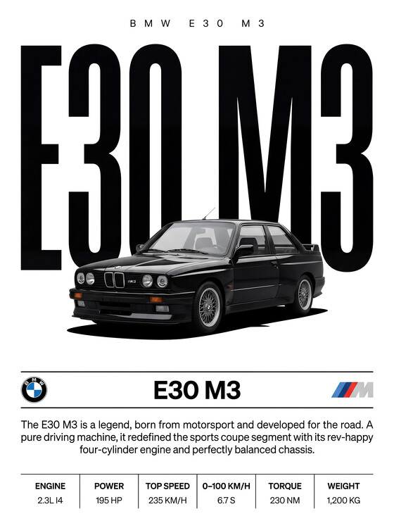 Plakát BMW E30 M3: The Ultimate Motorsport Legend