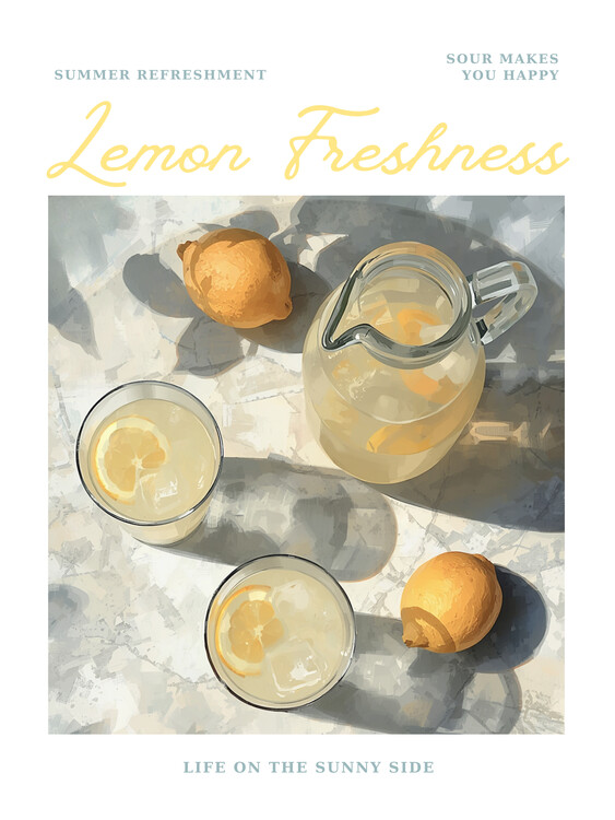 Плакат Lemon Freshness - Edition Poster mit Zitronenlimonade
